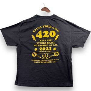 AllStyle Bring Your Own 420 San Francisco 2021 T-Shirt Mens XL Black Graphic Tee